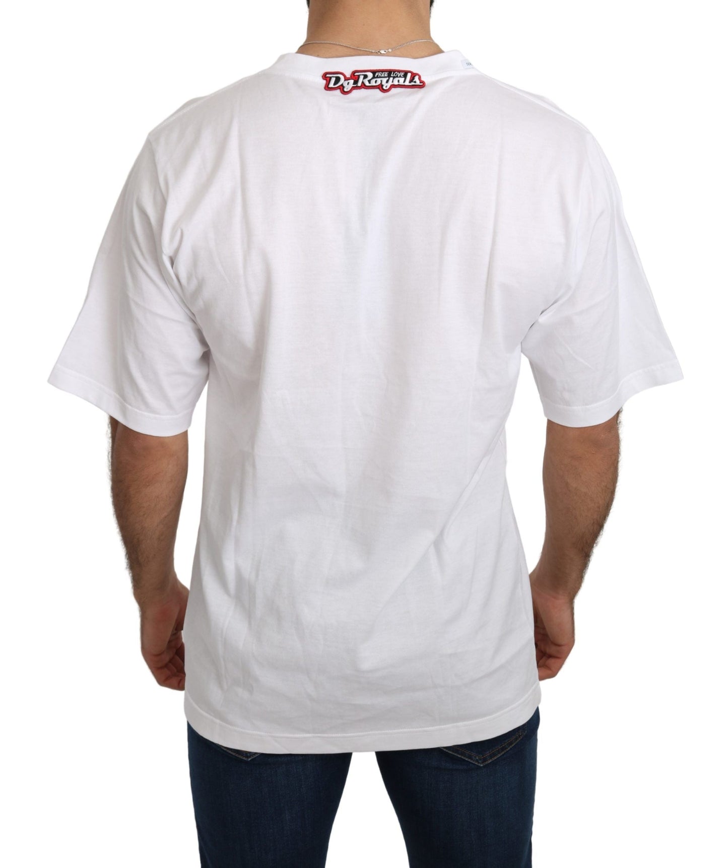 Dolce & Gabbana White Love Panda Print Top Men's T-shirt