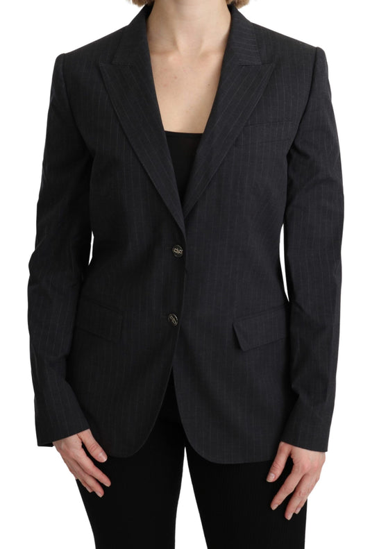Dolce & Gabbana Gray Single Breasted Blazer Cotton Women's Jacket