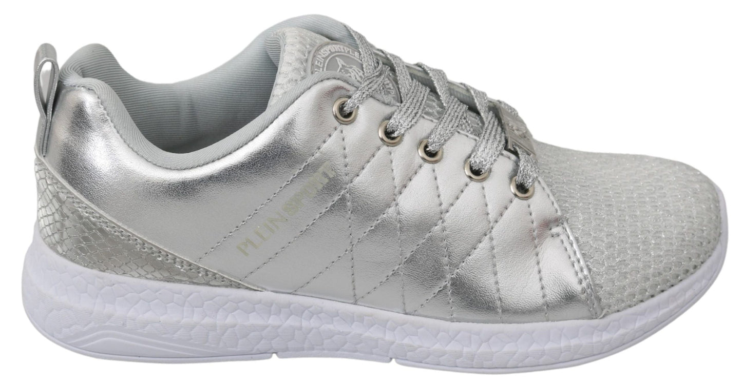 Philipp Plein Gisella Silver Polyester Sneakers Women's Shoes