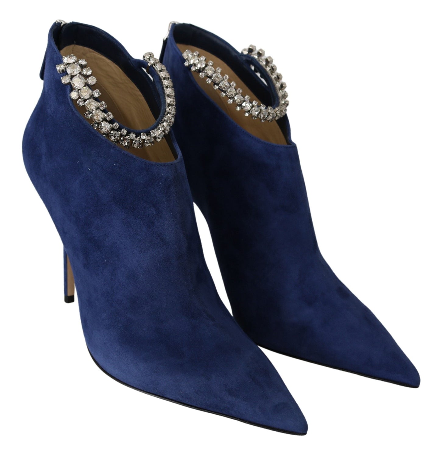 Jimmy Choo Pop Blue Leather Blaize 100 Boots Women's Shoes