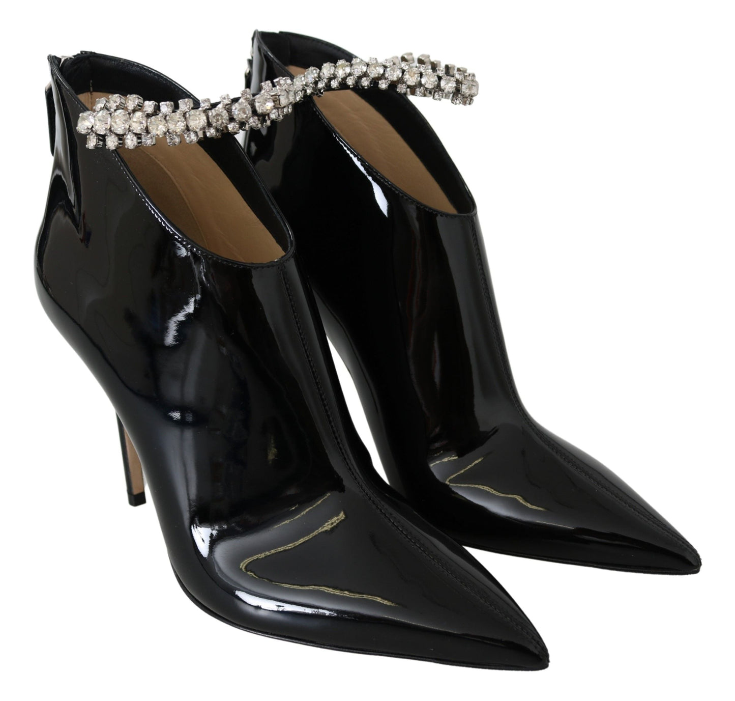 Jimmy Choo Black Leather Blaize 100 Pat Boots Women's Shoes