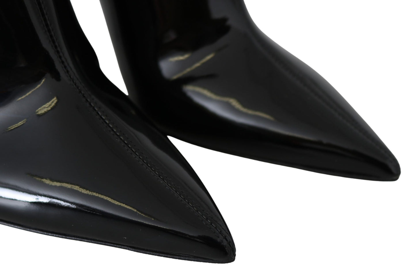 Jimmy Choo Black Leather Blaize 100 Pat Boots Women's Shoes
