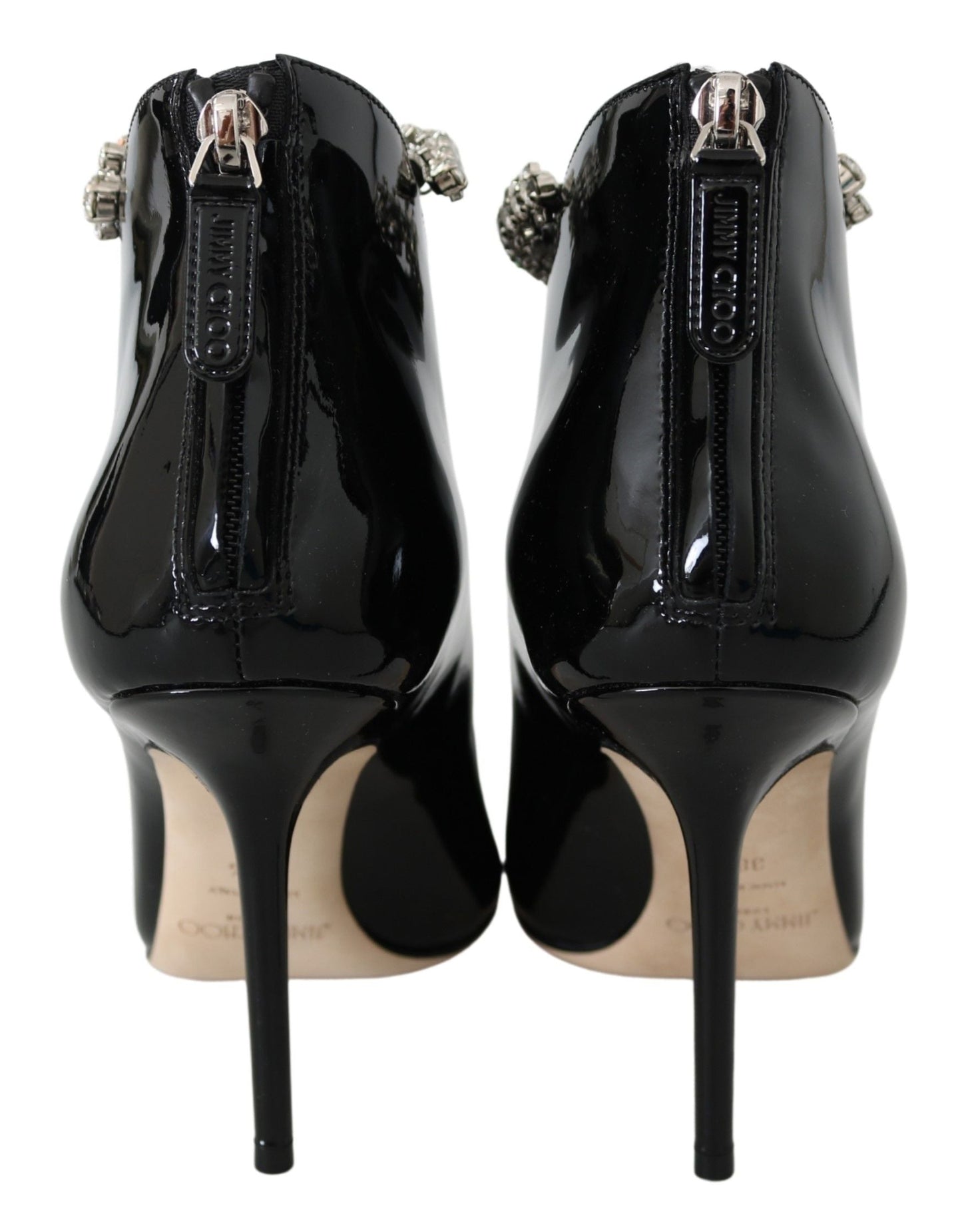 Jimmy Choo Black Leather Blaize 100 Pat Boots Women's Shoes
