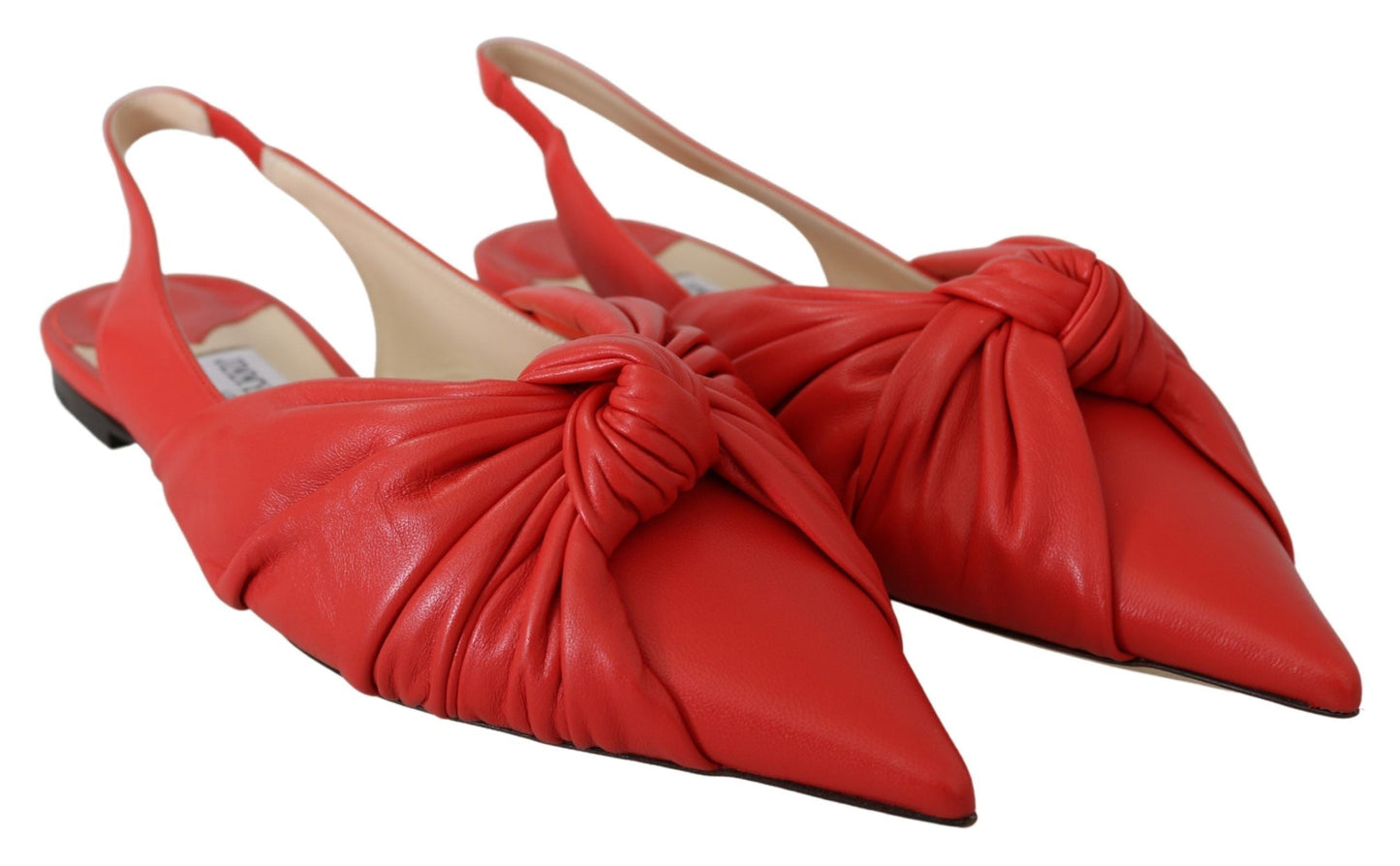 Jimmy Choo Annabell Flat Nap Chilli Leather Flat Women's Shoes