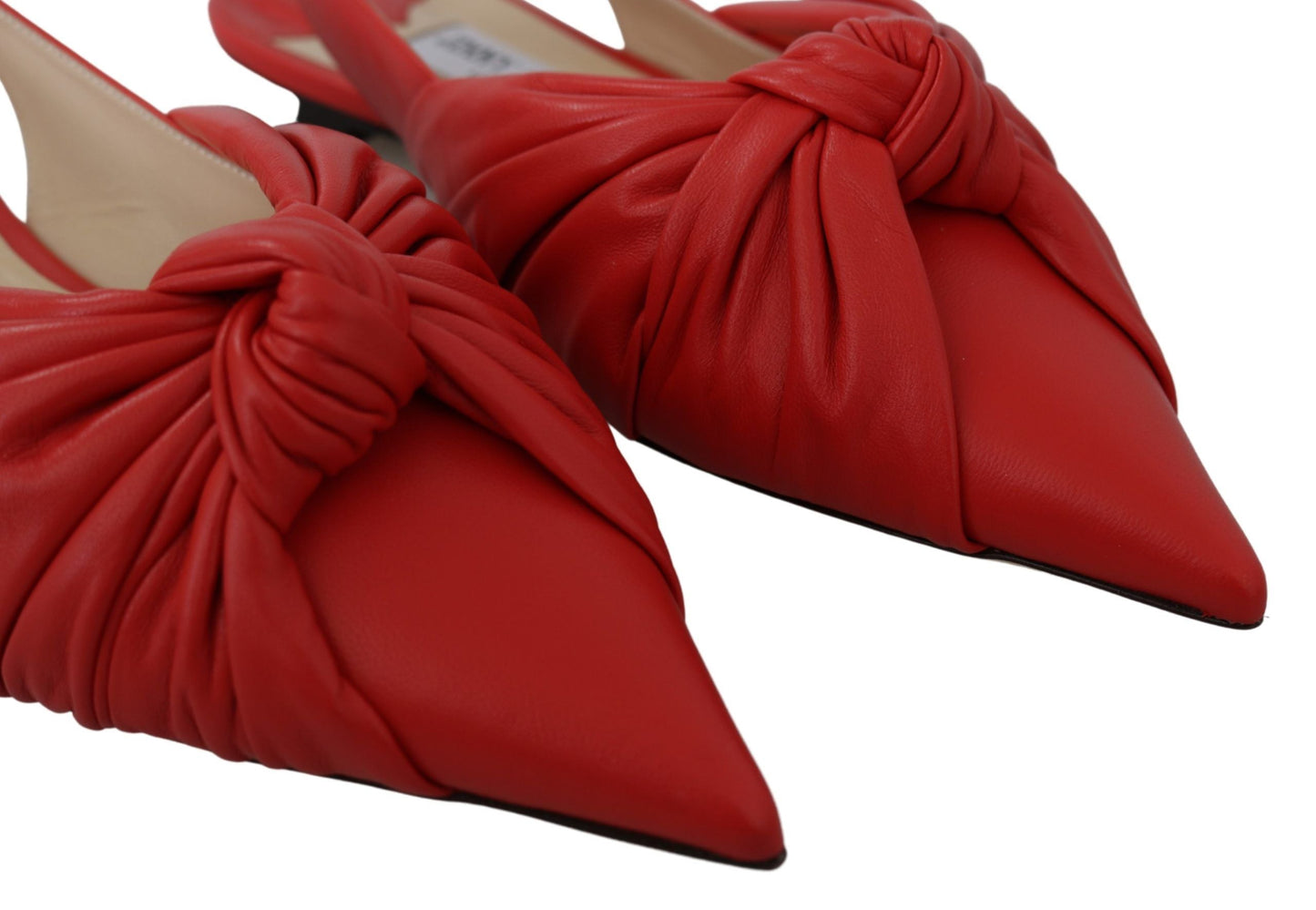 Jimmy Choo Annabell Flat Nap Chilli Leather Flat Women's Shoes