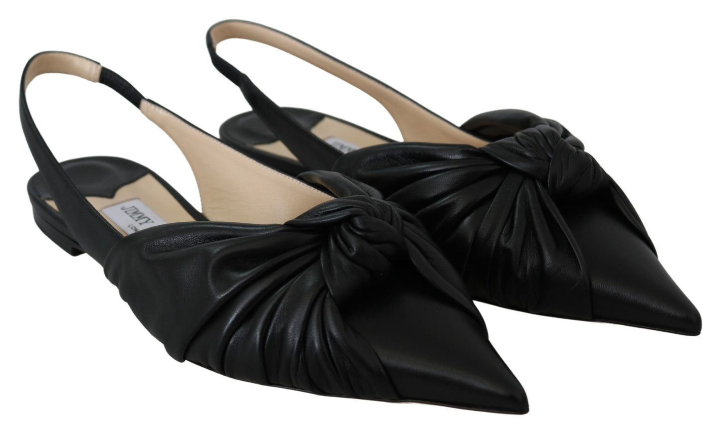 Jimmy Choo Black Leather Annabell Flat Women's Shoes