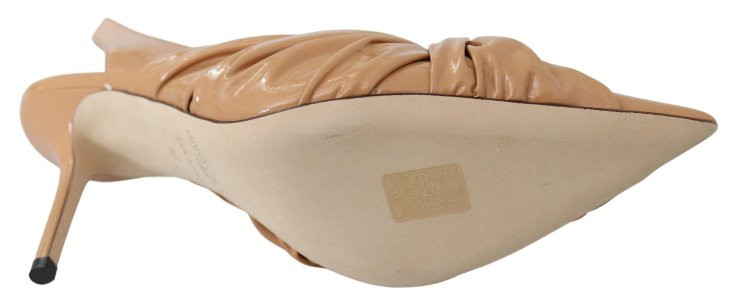 Jimmy Choo Caramel Brown Leather Annabell 85  Women's Pumps