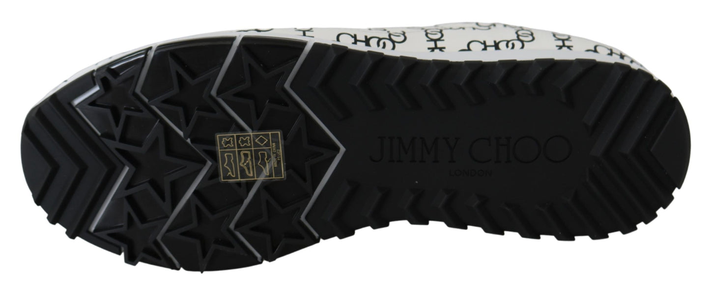 Jimmy Choo White and Black Leather Monza Women's Sneakers