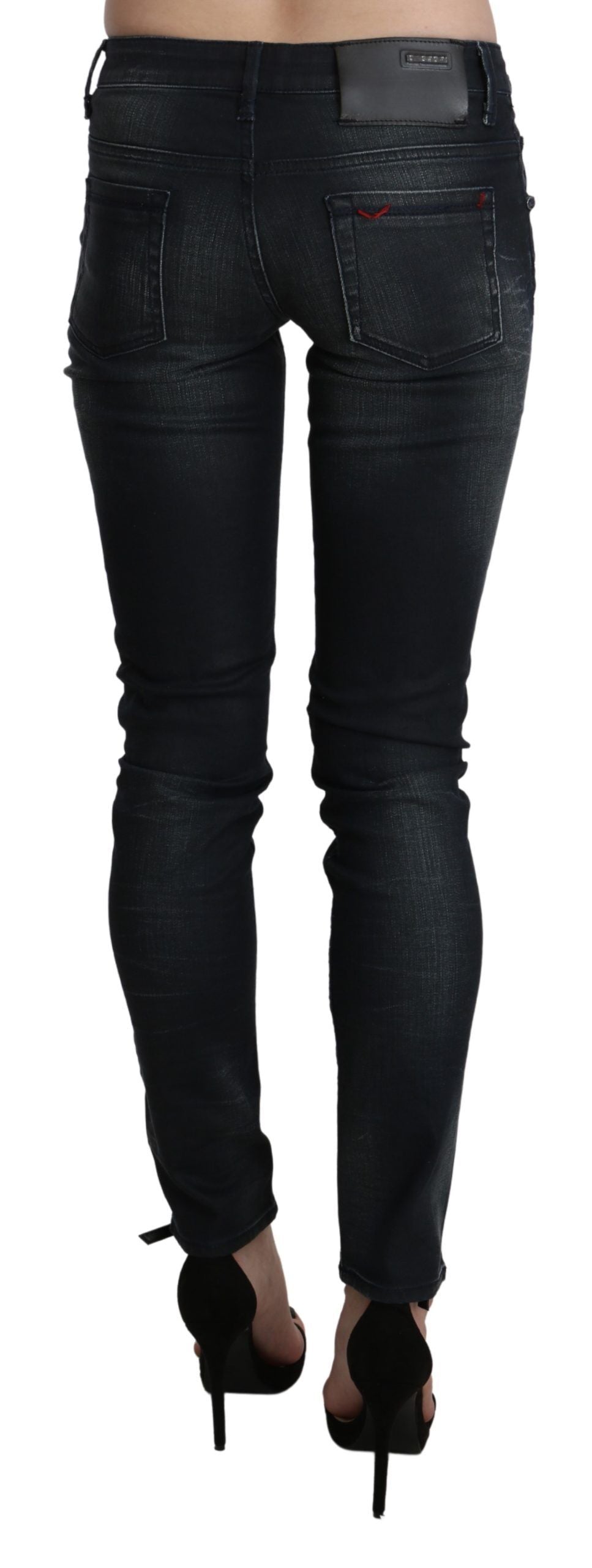 Acht Blue Washed Low Waist Skinny Denim Women's Trouser