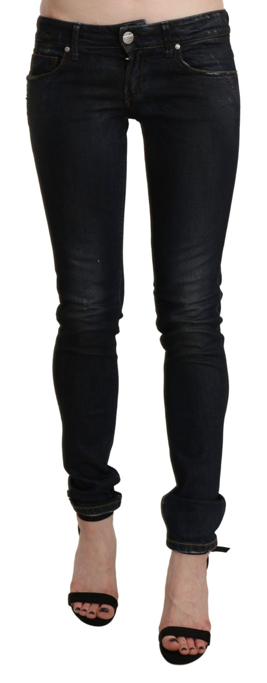 Acht Black Washed Low Waist Skinny Denim Women's Jeans