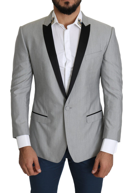 Dolce & Gabbana Light Gray Single Breasted SARTORIA Men's Blazer