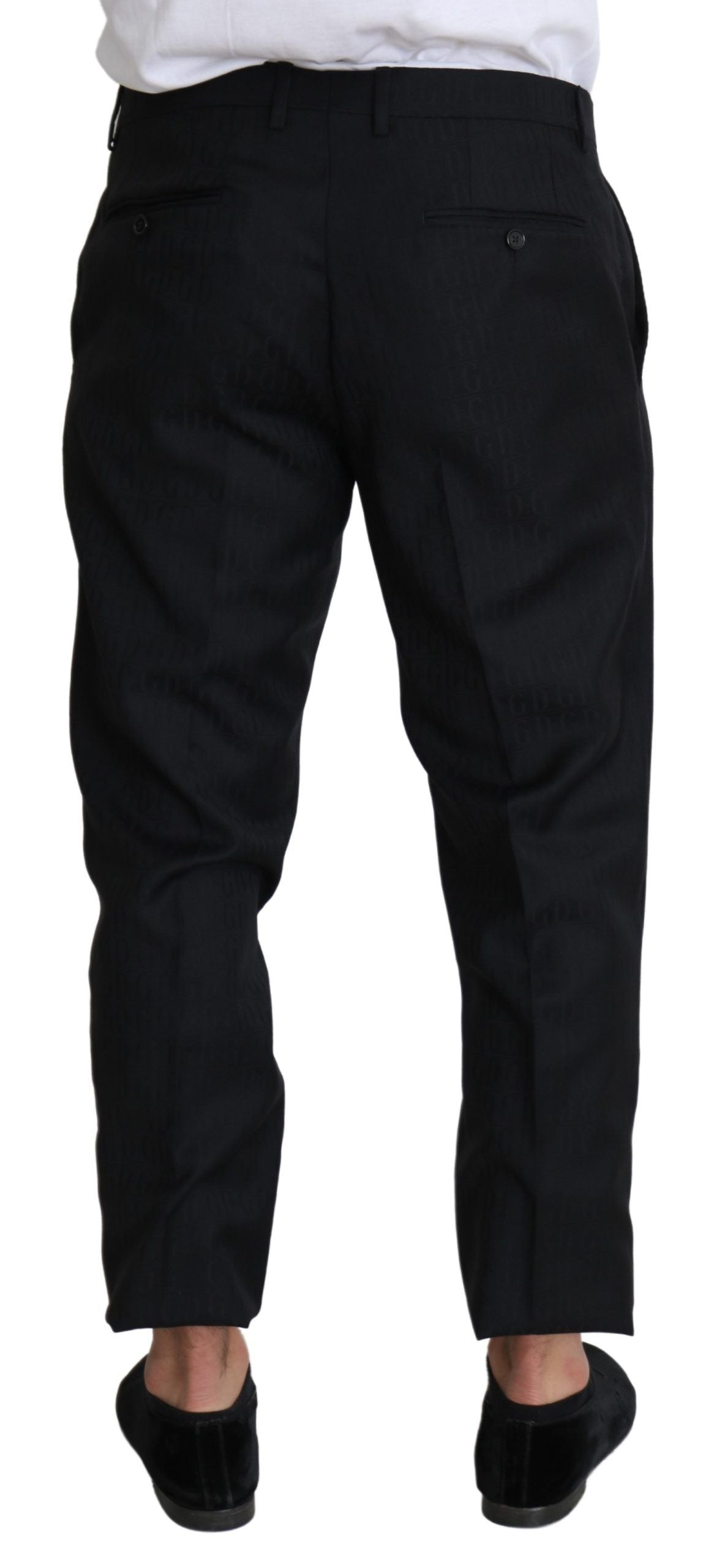 Dolce & Gabbana Black Wool Skinny Cropped Trouser Men's Dress