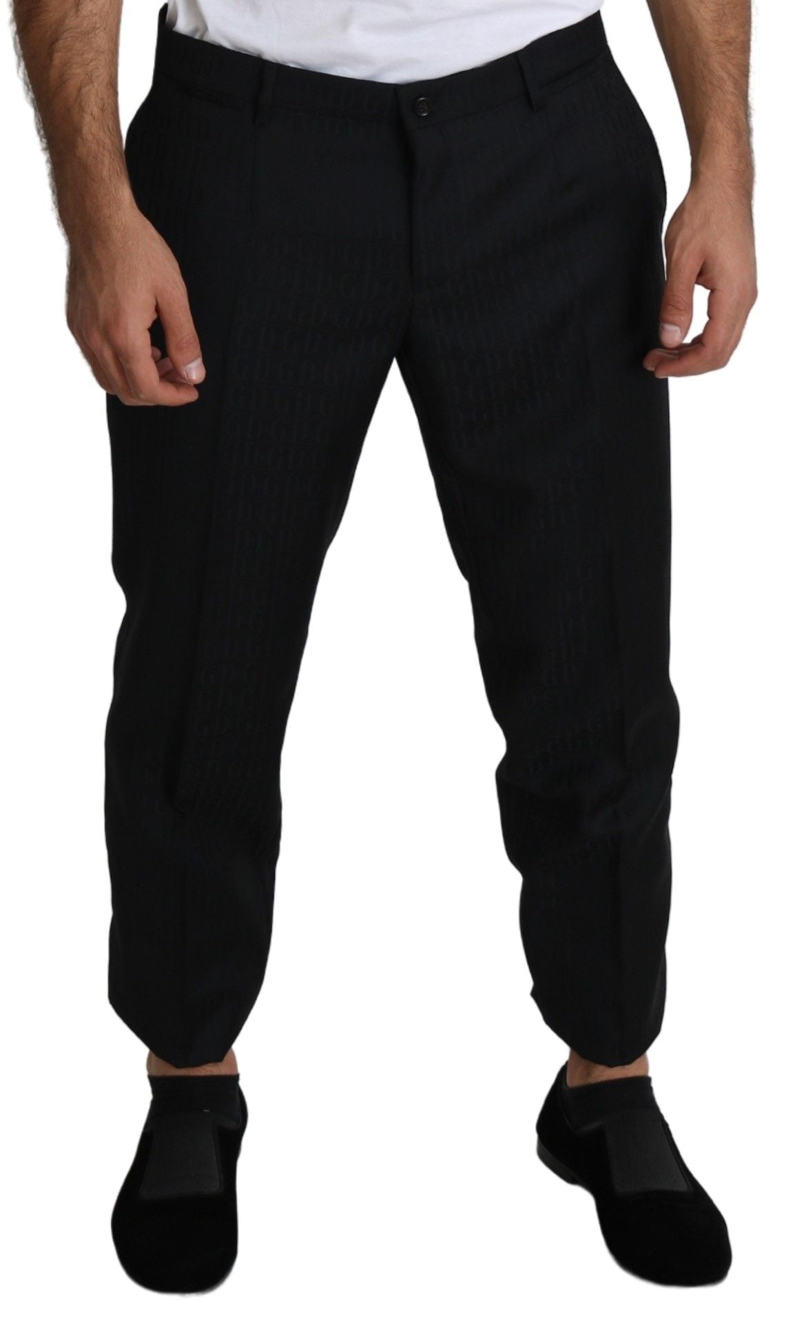Dolce & Gabbana Black Wool Skinny Cropped Trouser Men's Dress