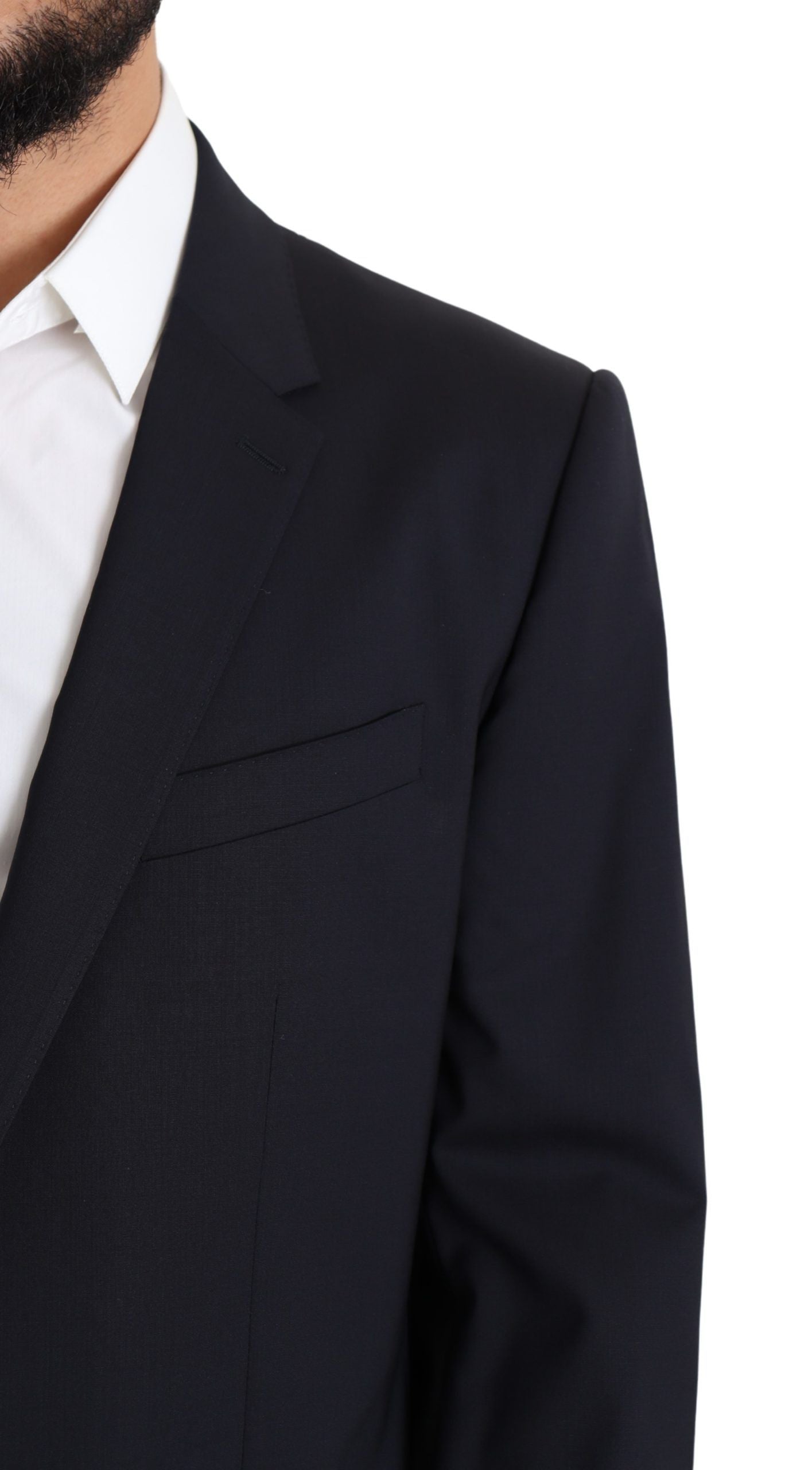 Dolce & Gabbana Black Wool Stretch Men Coat MARTINI Men's Blazer
