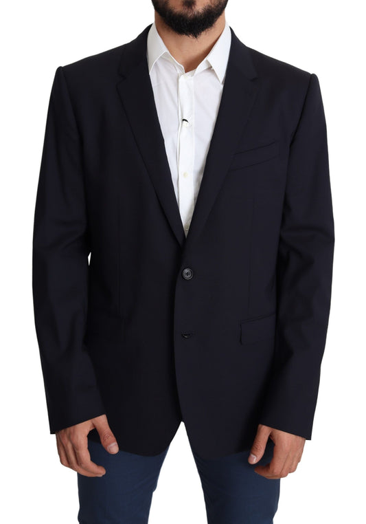 Dolce & Gabbana Black Wool Stretch Men Coat MARTINI Men's Blazer