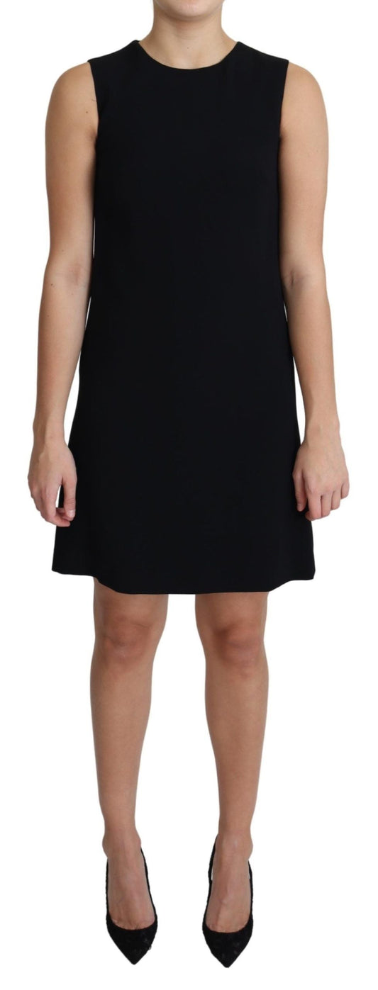 Dolce & Gabbana Black Viscose Stretch A-line Shift Mini Women's Dress