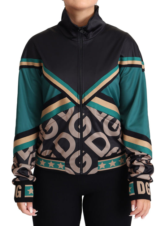 Dolce & Gabbana Multicolor DG Logo Mania Track Bomber Women's Jacket