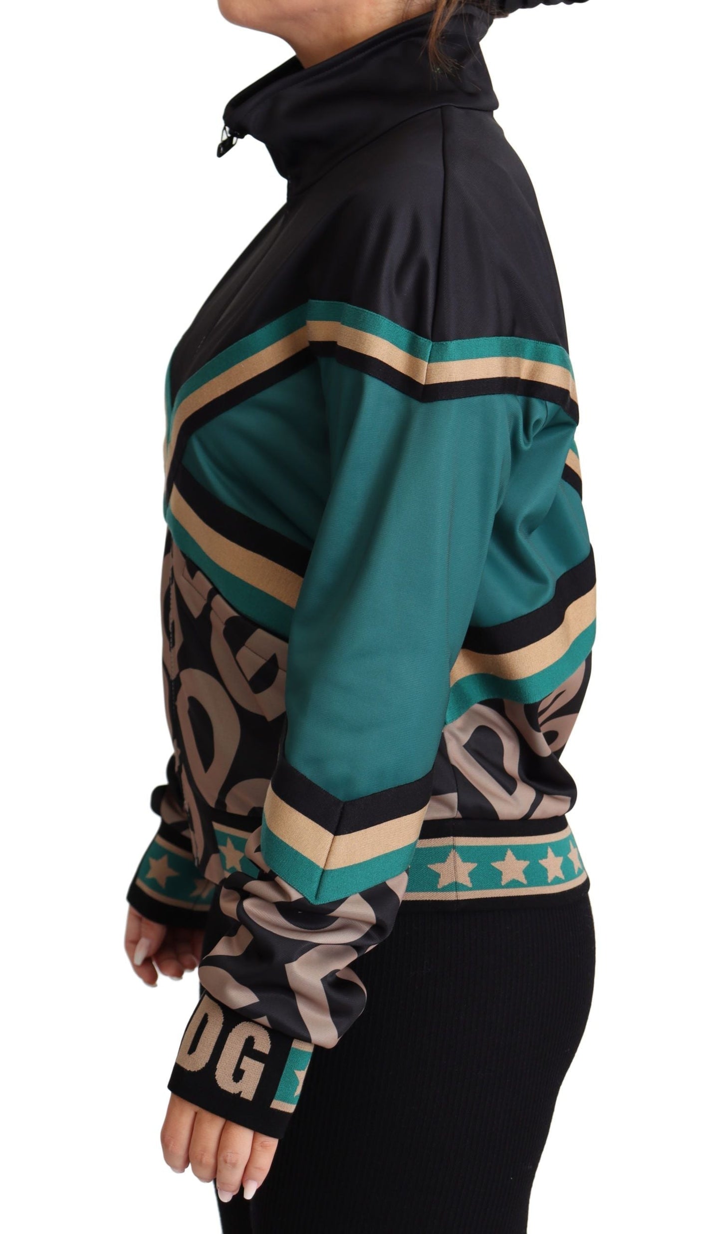 Dolce & Gabbana Multicolor DG Logo Mania Track Bomber Women's Jacket