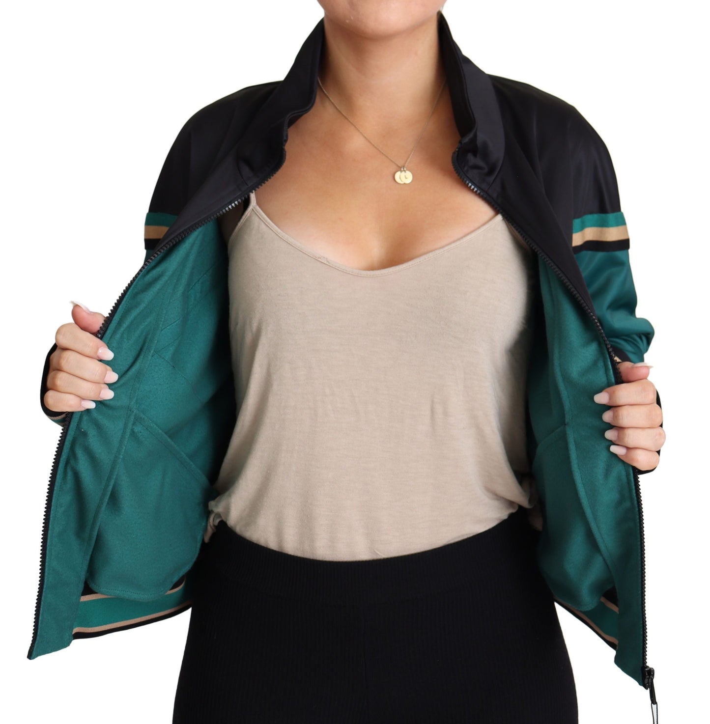 Dolce & Gabbana Multicolor DG Logo Mania Track Bomber Women's Jacket