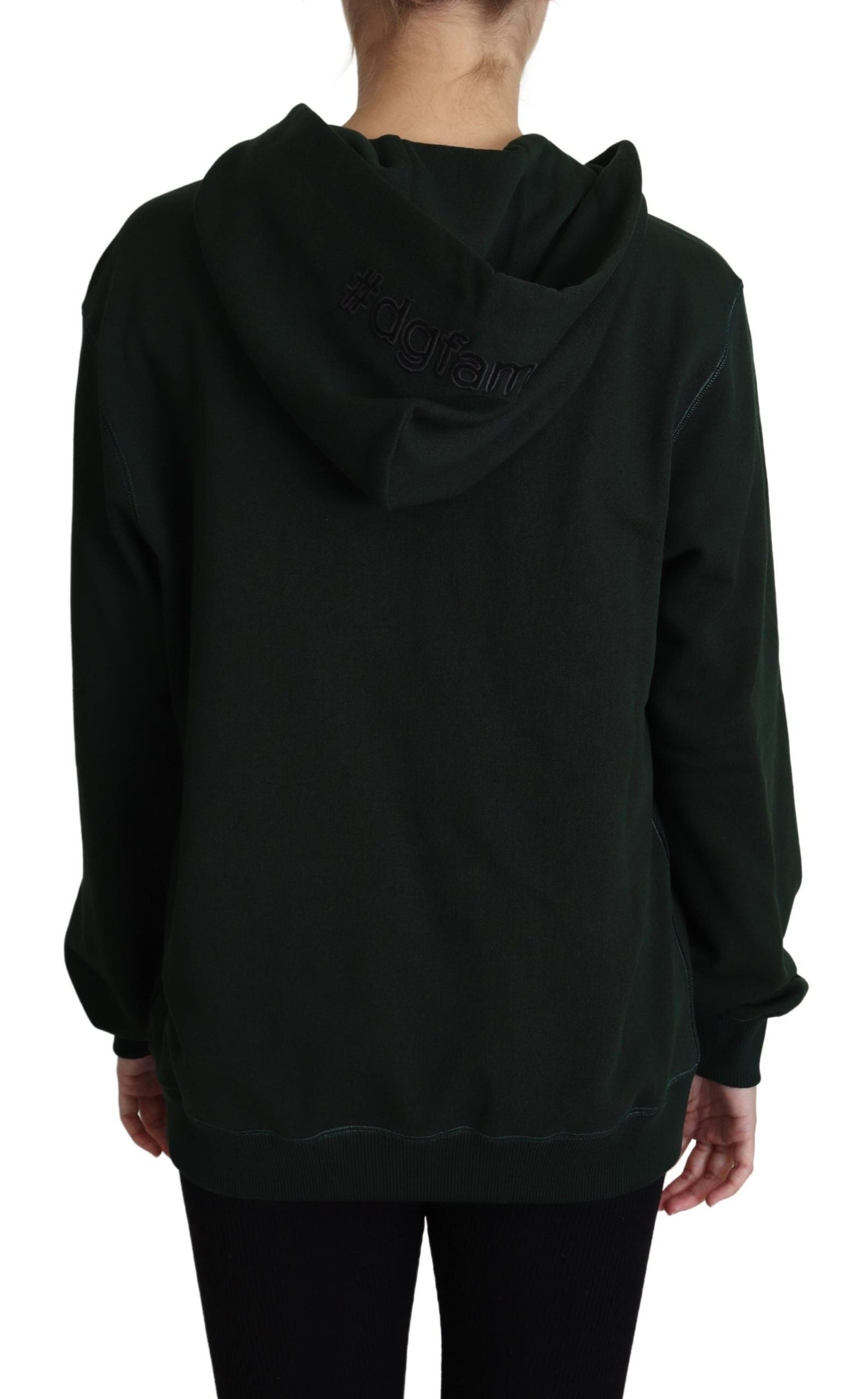 Dolce & Gabbana Dark Green Crown Embroidery Women's Hoodie