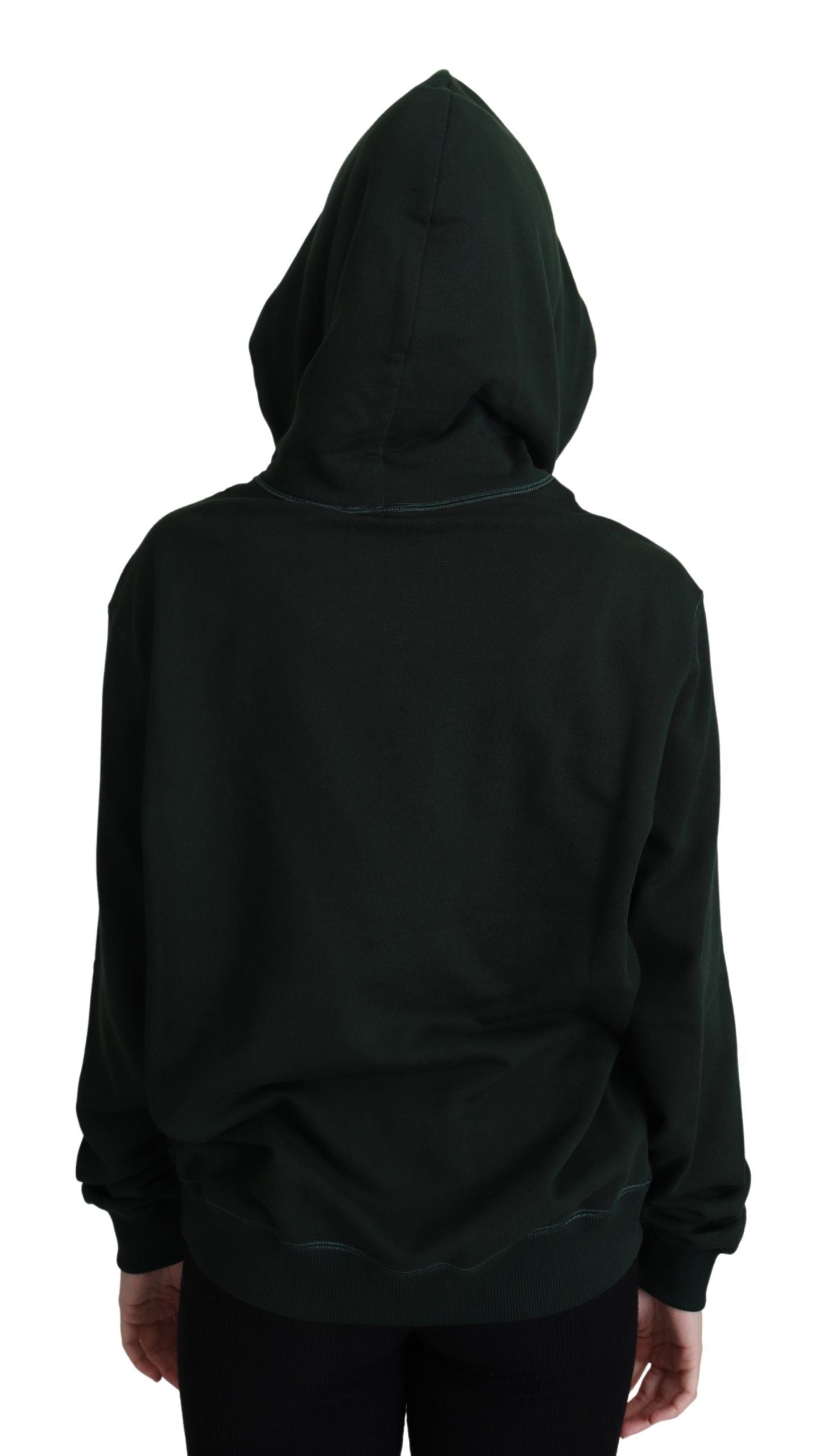 Dolce & Gabbana Dark Green Crown Embroidery Women's Hoodie