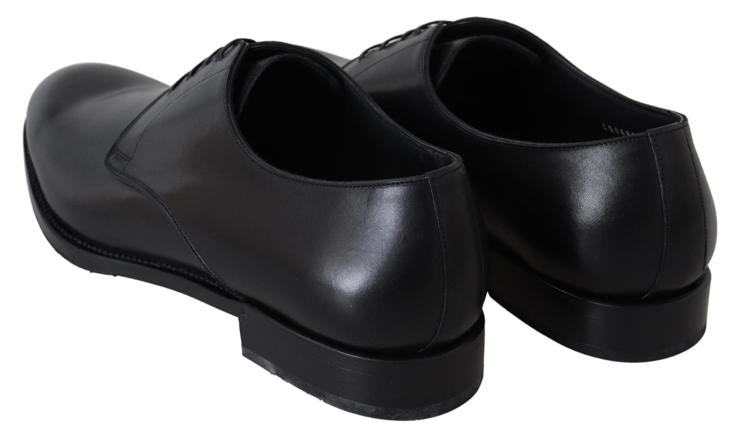 Dolce & Gabbana Black Leather SARTORIA Hand Made Men's Shoes