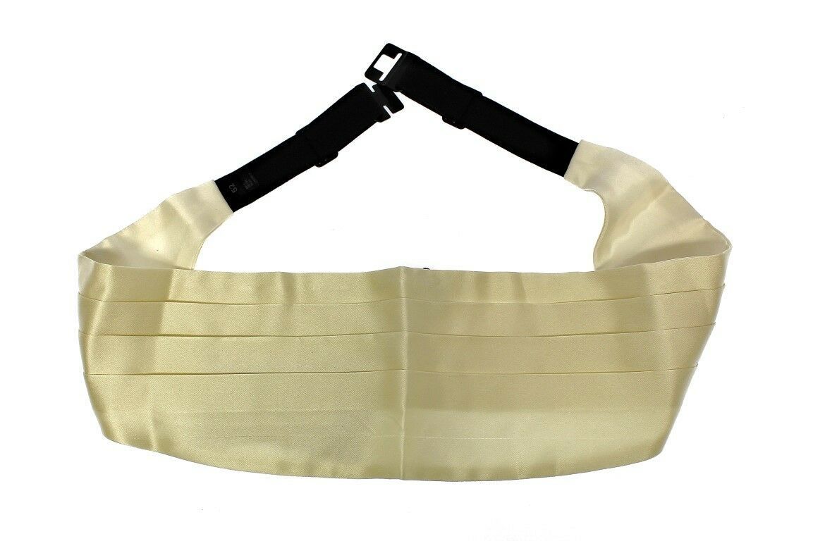 Dolce & Gabbana White Waist Silk Cummerbund Men's Belt