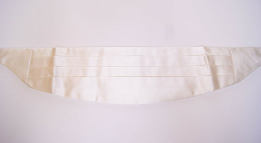 Dolce & Gabbana White Waist Tuxedo Smoking Belt Men's Cummerbund