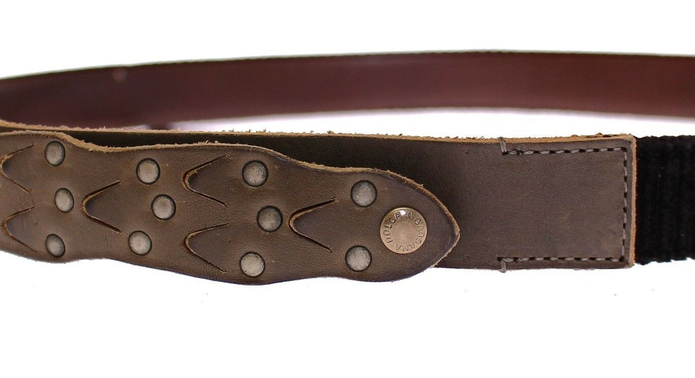 Dolce & Gabbana Brown Leather Logo Cintura G��rtel Men's Belt