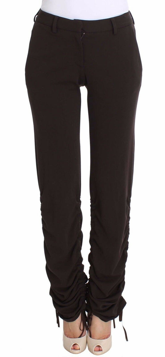Ermanno Scervino Brown Stretch Casual Trousers Women's Pants