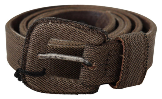 Costume National Brown Leather Logo Buckle Waist Men's Belt