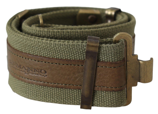 Ermanno Scervino Green Leather Rustic Bronze Buckle Army Women's Belt