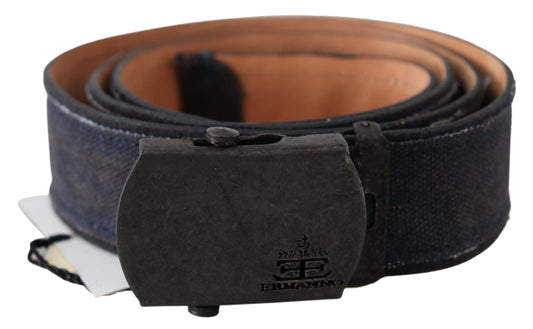 Ermanno Scervino Blue Leather Ratchet Buckle Women's Belt