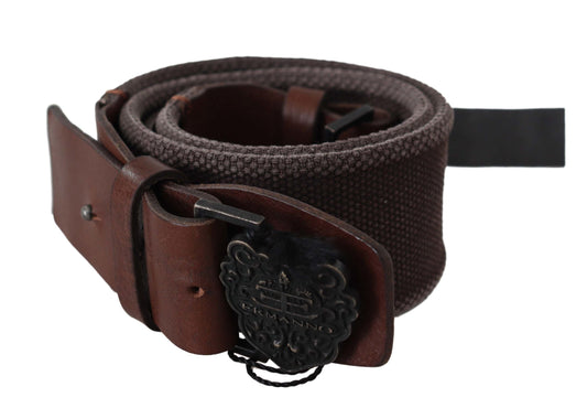 Ermanno Scervino Dark Brown Leather Wide Buckle Waist Women's Belt