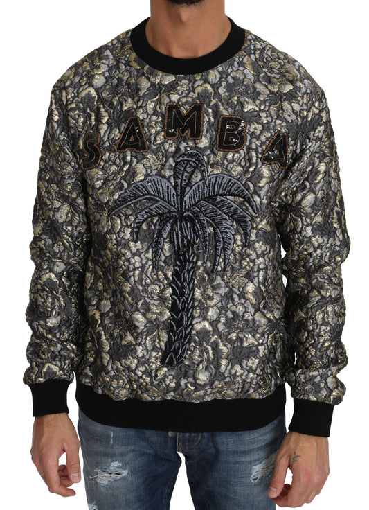 Dolce & Gabbana Multicolor SAMBA Jacquard Palmtree Pullover Men's Sweater