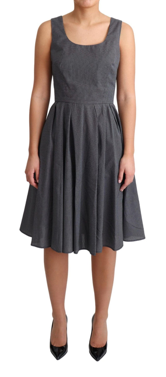 Dolce & Gabbana Black Polka Dotted Cotton A-Line Women's Dress