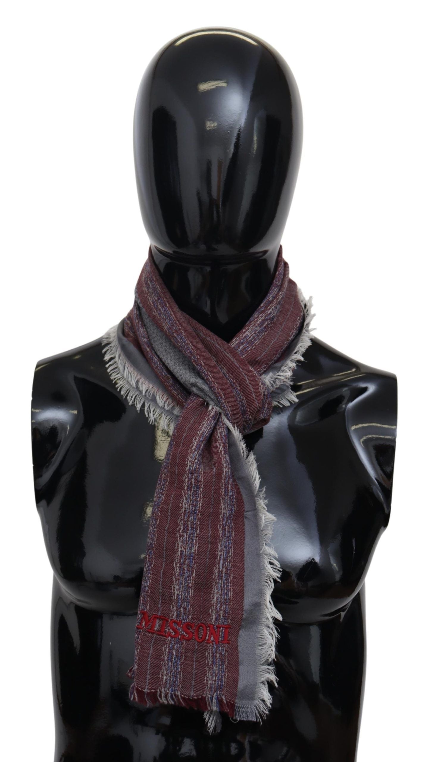 Missoni Multicolor Wool Striped Unisex Neck Wrap Shawl Men's Scarf