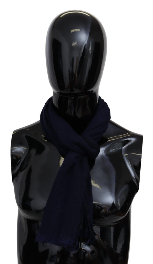Missoni Blue Wool Knit Unisex Neck Wrap Men's Scarf