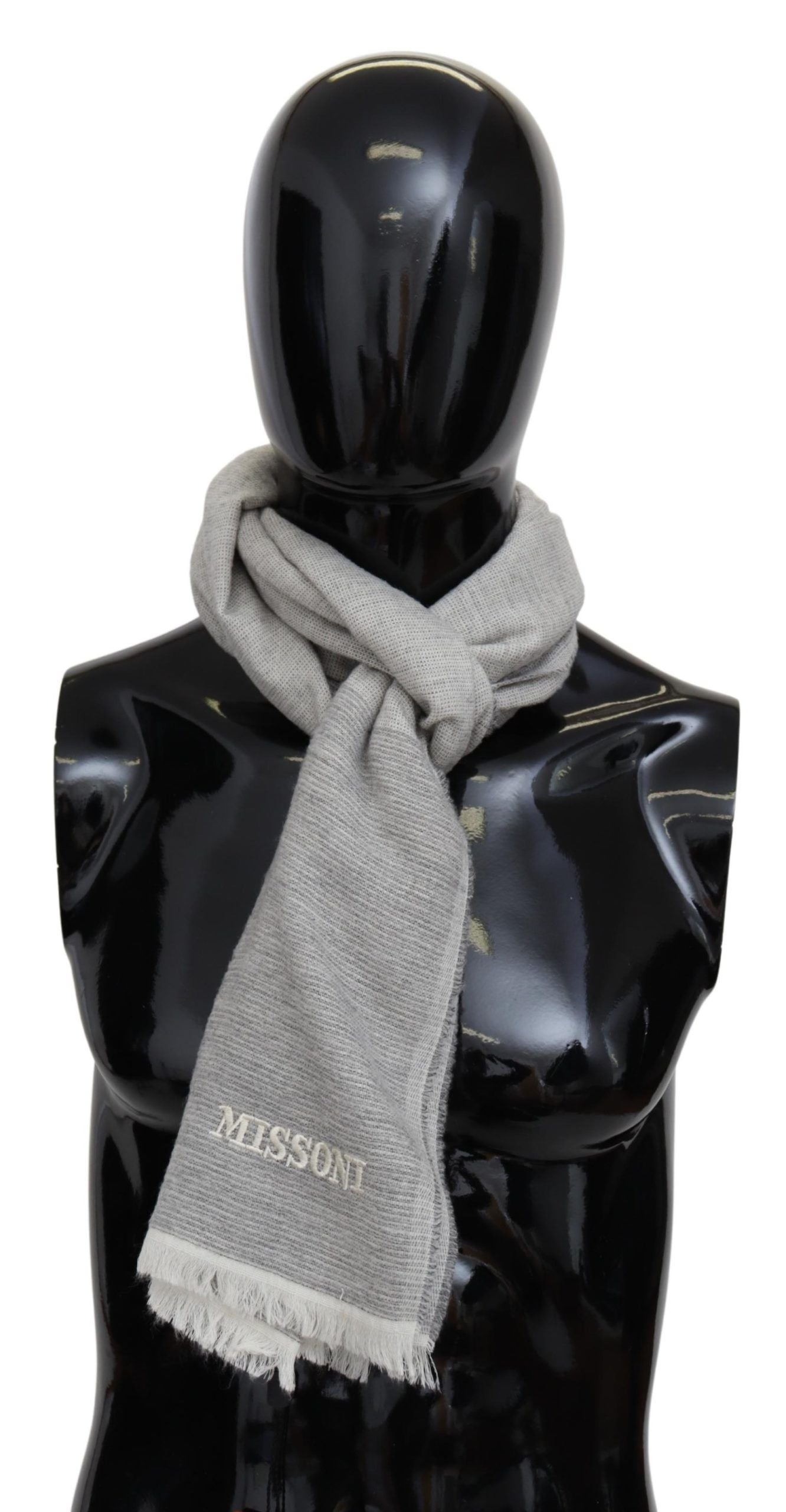 Missoni Beige 100% Wool Unisex Neck Wrap Men's Scarf