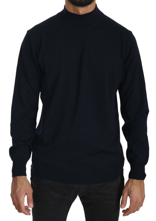 MILA SCH��N Dark Blue Crewneck Pullover 100% Wool Men's Sweater