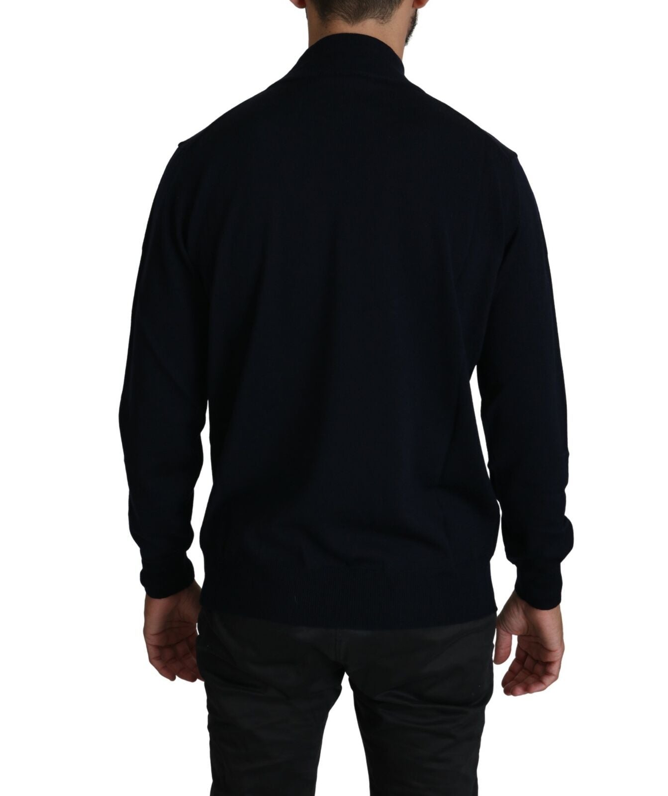 MILA SCH��N Dark Blue Crewneck Pullover 100% Wool Men's Sweater