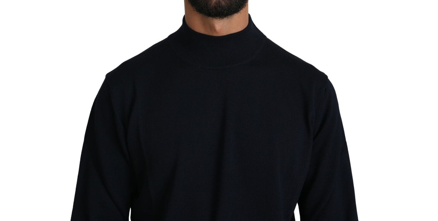 MILA SCH��N Dark Blue Crewneck Pullover 100% Wool Men's Sweater