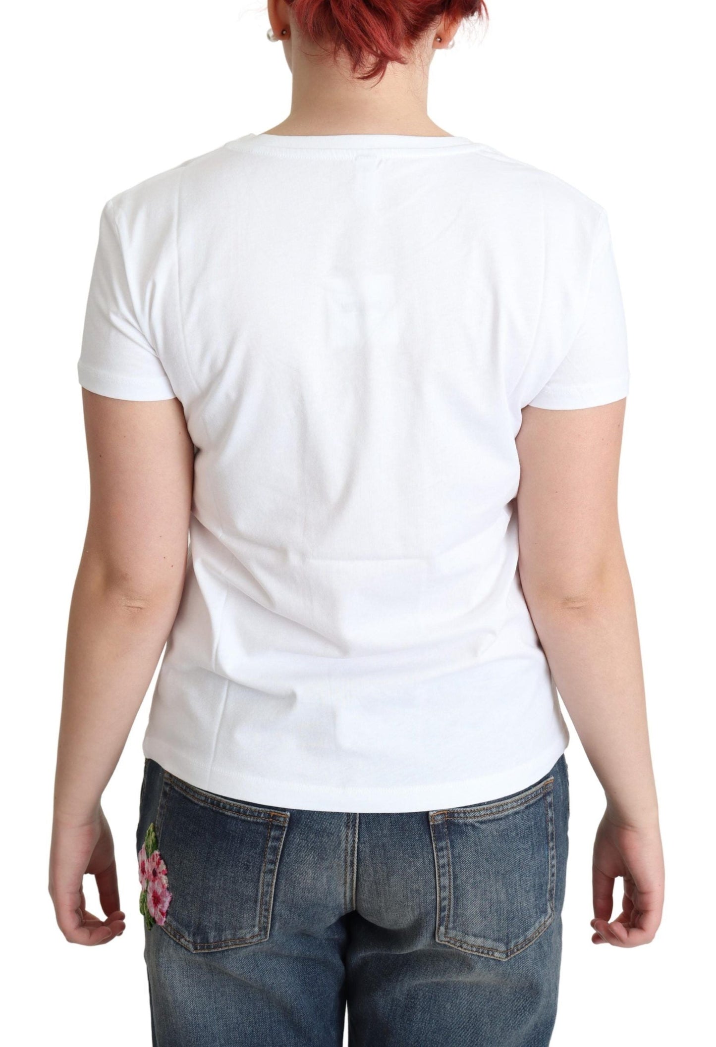 Moschino White Cotton Sunny Milano Print Women's T-shirt