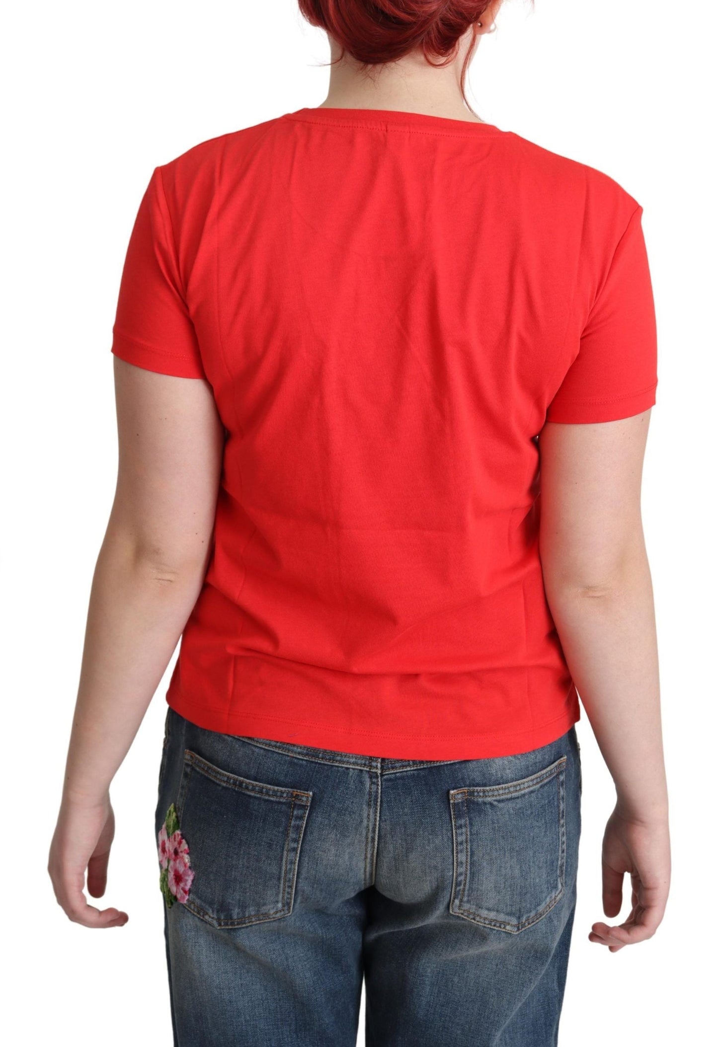 Moschino Red Cotton Swim Graphic Triangle Print  Women's T-shirt