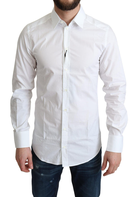 Dolce & Gabbana White Pure Cotton Men Dress Formal Men's Shirt