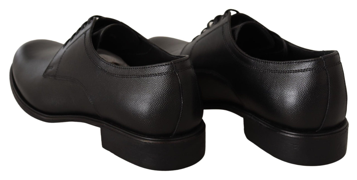 Dolce & Gabbana Black Leather Lace Up Mens Formal Derby Men's Shoes