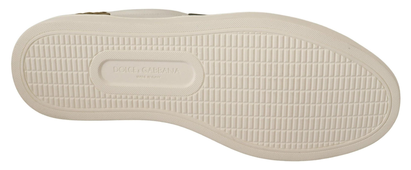 Dolce & Gabbana White Suede Leather Mens Low Tops Men's Sneakers