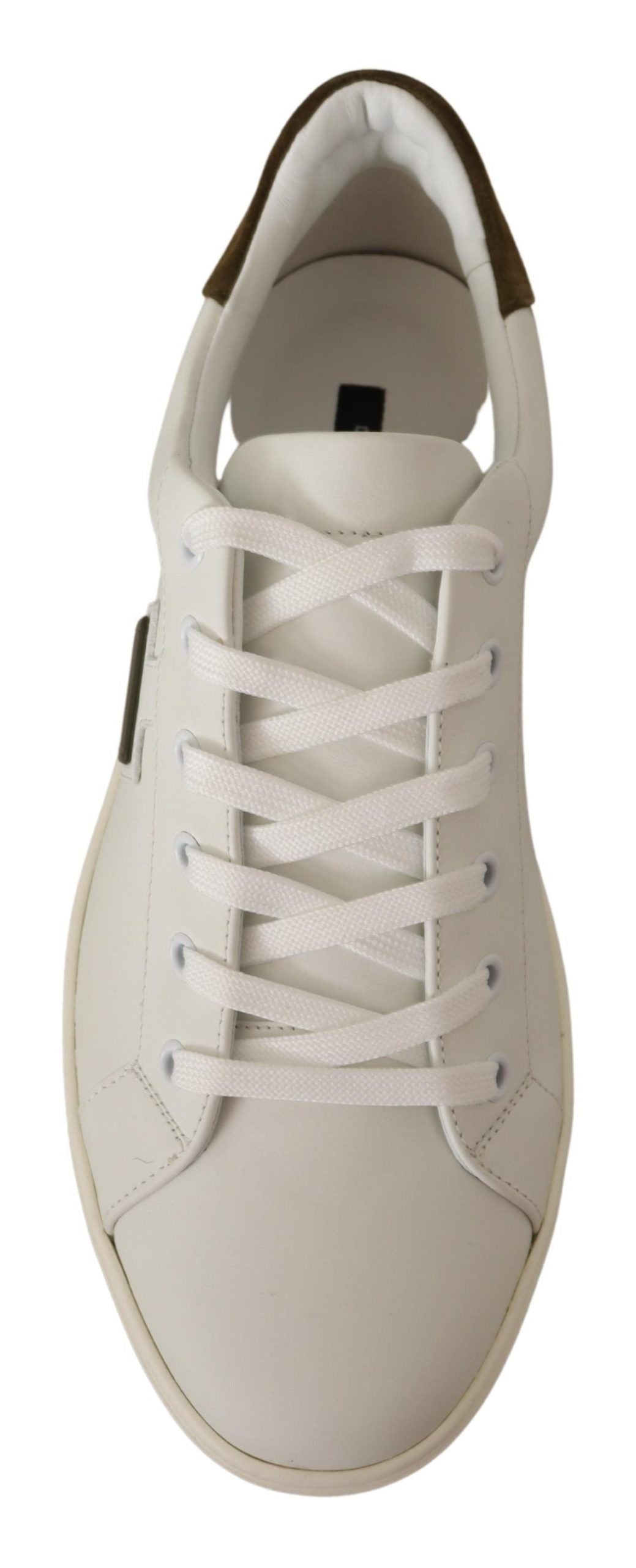 Dolce & Gabbana White Suede Leather Mens Low Tops Men's Sneakers