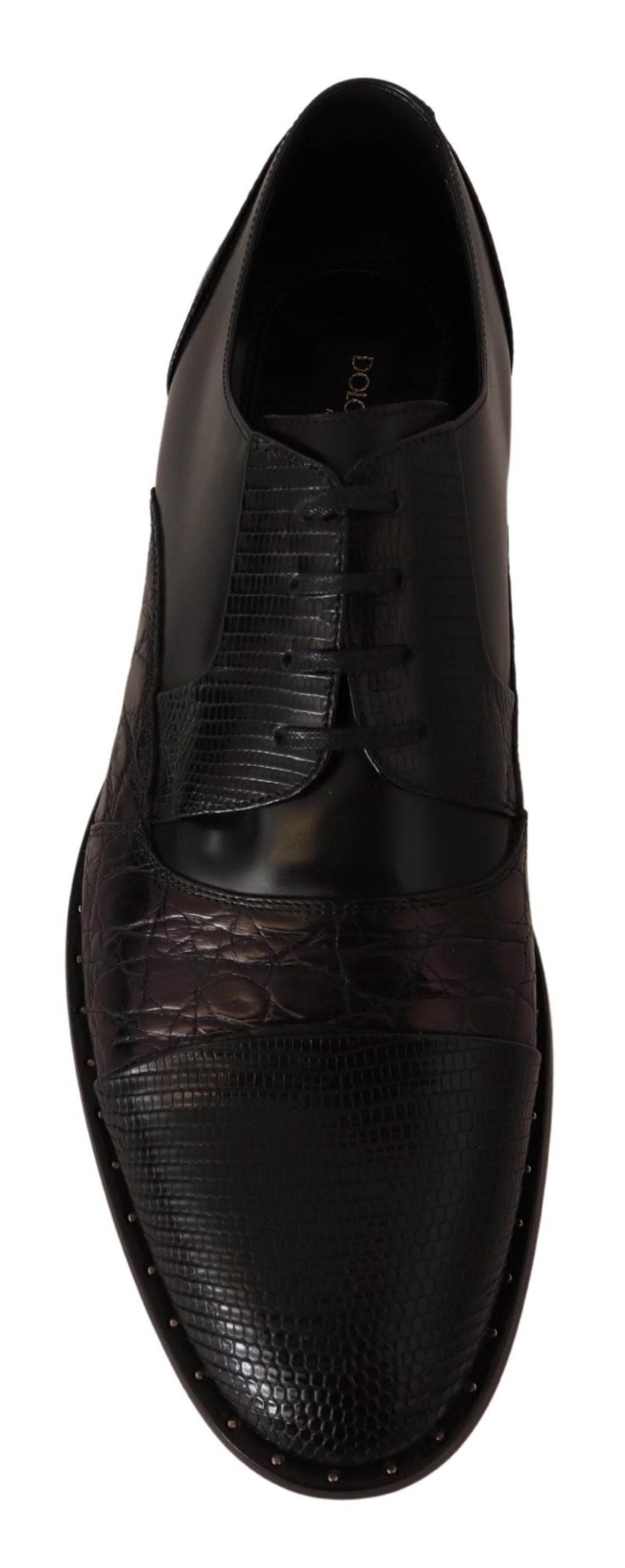 Dolce & Gabbana Black Leather Exotic Skins Formal Men's Shoes