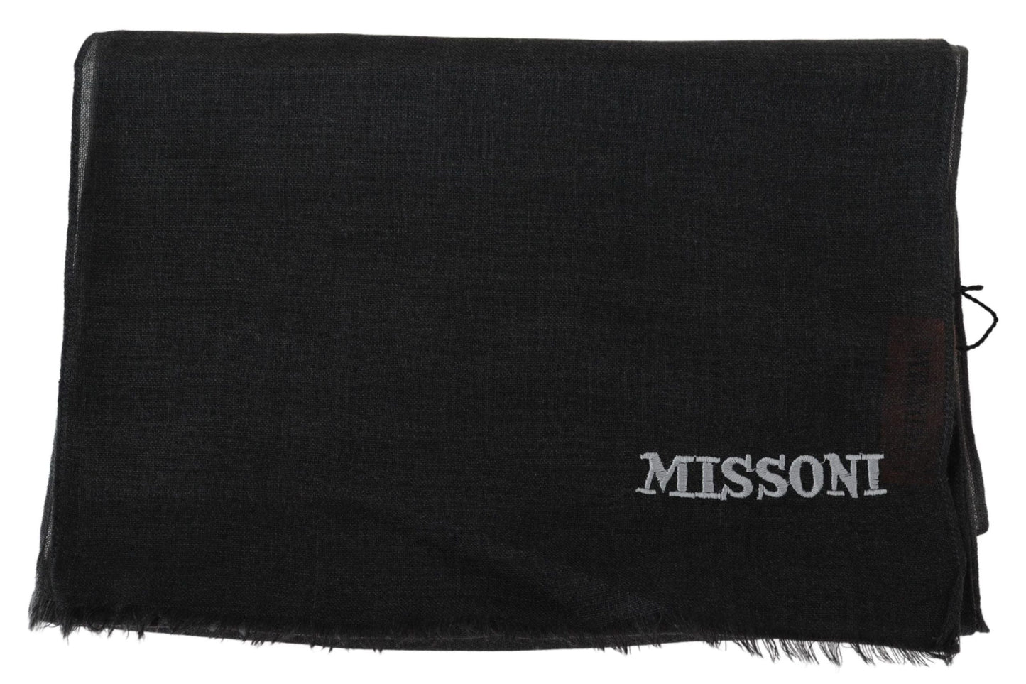 Missoni Black 100% Wool Unisex Neck Wrap Men's Scarf
